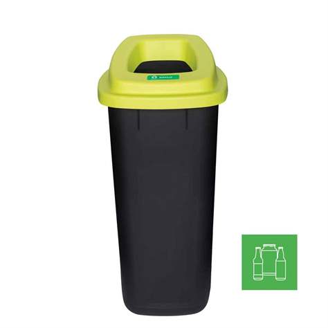 Abfallbehälter SORT, aus Kunststoff, Volumen 90 l, Farbe schwarz, Deckel grün
