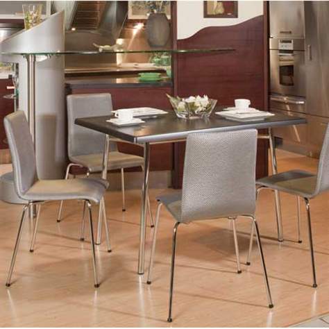 Konferenztisch TIRAMISU, 800 x 800 mm, Gestell verchromt, Tischplatte schwarz - Nowy Styl Group - Bild2