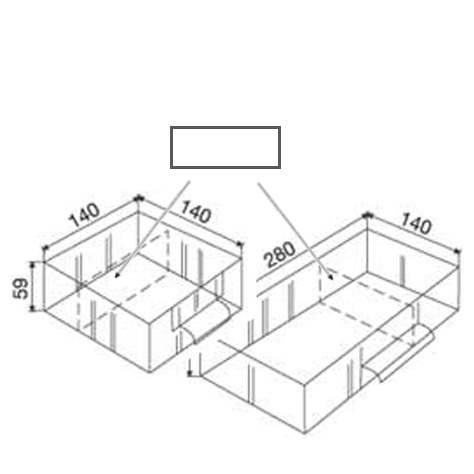 Querteiler für Schubladen 140 x 140 x 59 mm und 140 x 280 x 59 mm, VE 50 Stk.