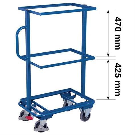 Beistell- und Kommissionierwagen VARIOfit, 3 feste Winkelstahl-Etagen, Farbe Anthrazit RAL7016 - Cordes - Bild2