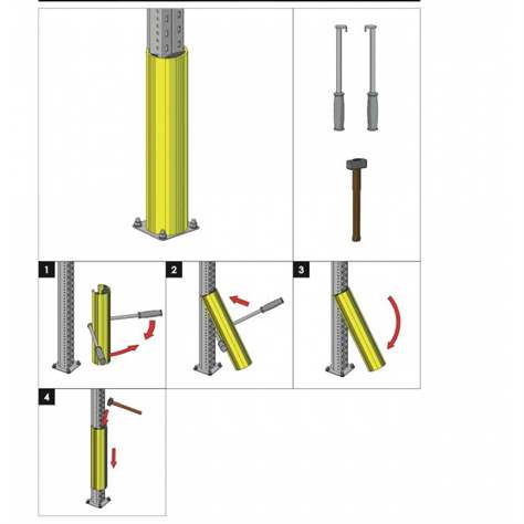Ochranný profil pro sloupy pr. 100-120 mm, žlutý, výška 600 mm - obrázek2