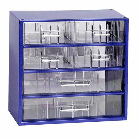 Schubladenmagazin 306 x 155 x 282 mm, Farbe blau, 6 Schubladen