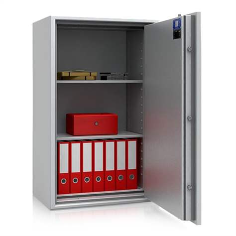 Feuergeschützter Wertschutzschrank (Klasse S60P, S2), HxBxT: 1137x704x471 mm, Gewicht 270 kg, 2x Fachböden