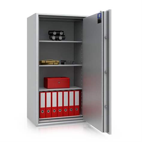 Seif anti-foc - dulap de siguranță cu protecție contra incendiului (clasa S60P, S2), HxLxl: 1322x704x471 mm, greutate 305 kg, 3x polițe