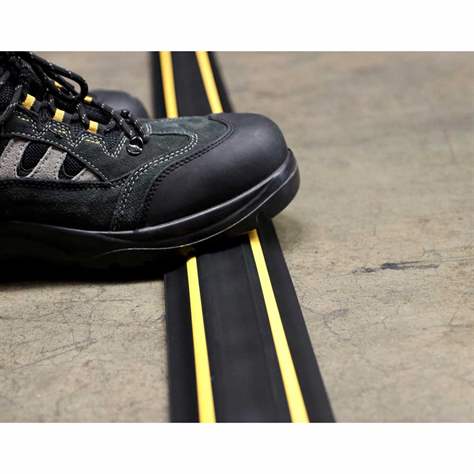 Kabelbrücke, Länge 3 m, Kabeldurchführung 30 x 10 mm, Schwarz mit gelben Warnstreifen - COBA Europe GmbH - Bild3