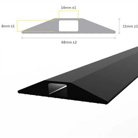 Kabelbrücke, Länge 3 m, Kabeldurchführung 14 x 8 mm, Schwarz - COBA Europe GmbH