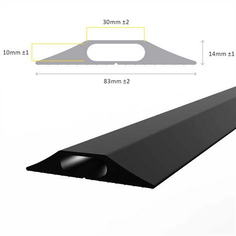 Kabelbrücke, Länge 3 m, Kabeldurchführung 30 x 10 mm, Schwarz - COBA Europe GmbH