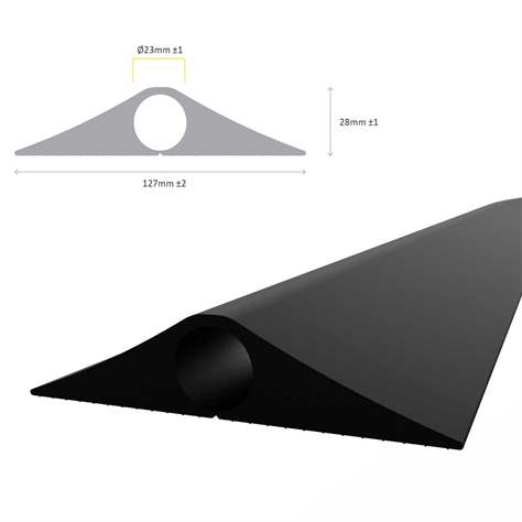 Kabelbrücke, Länge 3 m, Kabeldurchführung 23 mm, Schwarz - COBA Europe GmbH