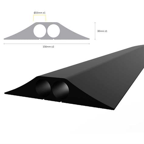 Kabelbrücke, Länge 4,5 m, 2 Kabeldurchführungen 23 mm, Schwarz - COBA Europe GmbH