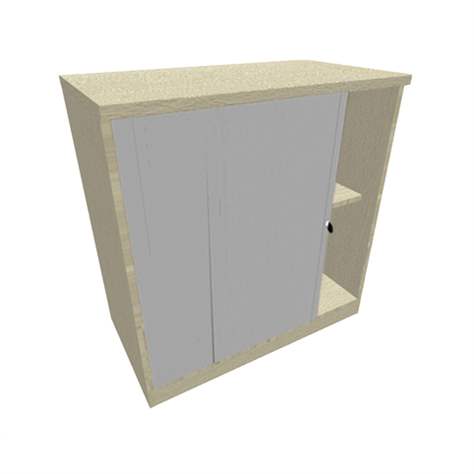 Büroschrank - Lamellentür, H x B x T: 740 x 1200 x 445 mm, Farbe Ahorn - Nowy Styl Group - Bild4