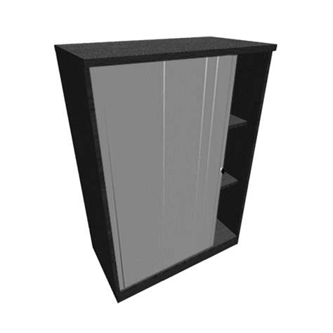 Büroschrank - Lamellentür, H x B x T: 1155 x 1200 x 445 mm, Farbe Dunkelgrau - Nowy Styl Group - Bild5