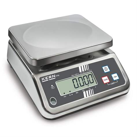 Edelstahlwaage mit Staub- und Spritzwasserschutz (IP65), Wägebereich 0,1 - 15,0 kg - Kern + Sohn GmbH