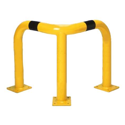 Bară de protecție din oțel pentru colț 90°, culoare galbenă-neagră, Înălț. × lung. (1 parte): 350 x 600 mm - META Skladovací technika