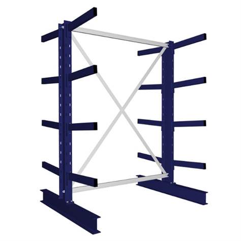 Kragarmregal MULTISTRONG M, beidseitig, Grundregal, HxWxT: 2000x1300x1000 mm - META Skladovací technika