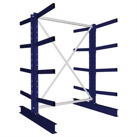 Kragarmregal MULTISTRONG M, beidseitig, Grundregal, HxWxT: 2000x1300x1200 mm - META Skladovací technika
