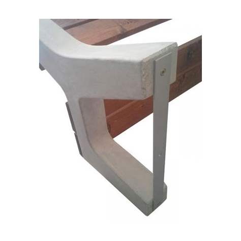 Parkbank mit Rückenlehne, mit Stahlbeton-Gestell und Massivholzleisten, Länge 1,5 m, mit Vorbereitung zur Verankerung - Bild2