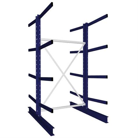 MULTISTRONG M rafturi console, față-verso, de bază, LxWxD: 2500x1300x1600 mm - META Skladovací technika