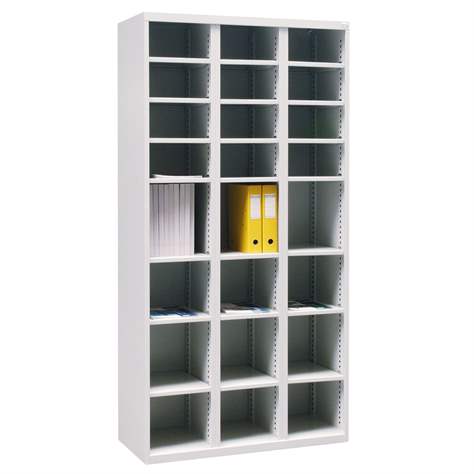 Stahlschrank mit 24 Kleinfächer, HxBxT: 1990 x 1000 x 435 mm, Lichtgrau RAL7035 - Malow