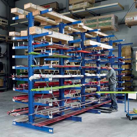 Kragarmregal MULTISTRONG M, beidseitig, Anbauregal, HxWxT: 3000x1300x1600 mm - META Skladovací technika - Bild4