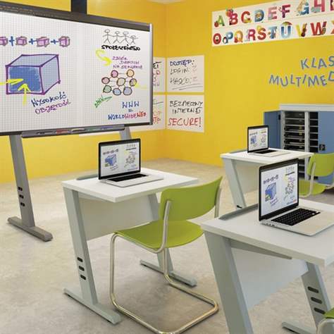 Schultisch, H x B x T: 720x700x580 mm, Gestell Lichtgrau RAL7035/ Abeitsplatte Grau - Malow