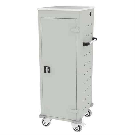 Schrank für Notebooks mit Ladung, 10 Fächer, BxTxH: 530x540x1250 mm, Gehäuse Lichtgrau RAL7035/ Türfarbe Lichtgrau RAL7035 - Malow - Bild2