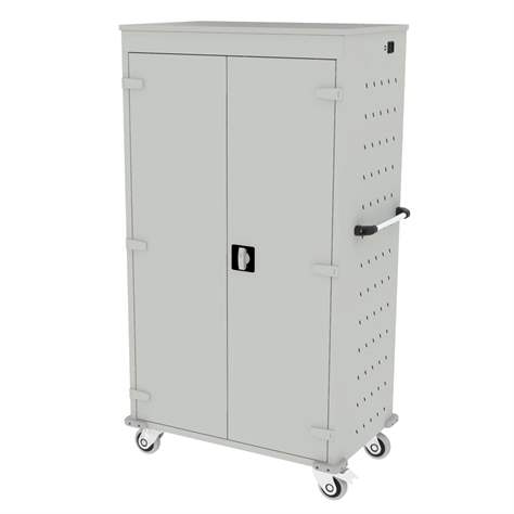 Schrank für Notebooks, mit Ladung, 26 Fächer, BxTxH: 920x540x1540 mm, Gehäuse Lichtgrau RAL7035/ Türfarbe Lichtgrau RAL7035 - Malow - Bild2