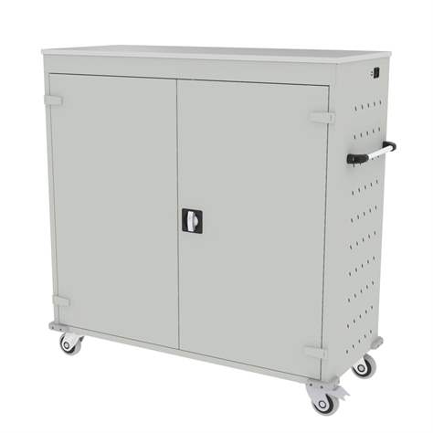 Schrank für Notebooks, mit Ladung, 30 Fächer, BxTxH: 1310x540x1250 mm, Gehäuse Lichtgrau RAL7035/ Türfarbe Lichtgrau RAL7035 - Malow - Bild2