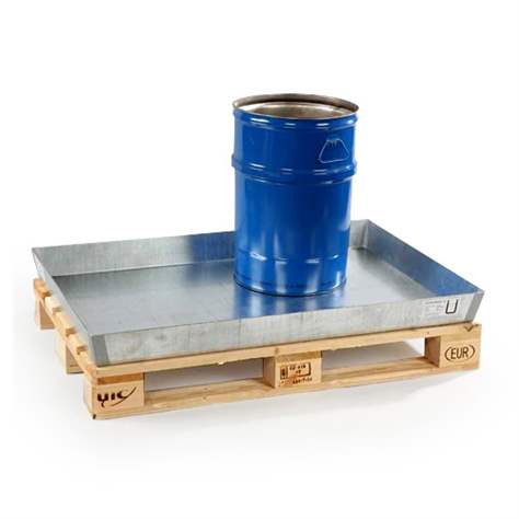 Paletová záchytná vana (StawaR), pozinkovaná, bez roštu, záchytný objem 60l, 1200x800 mm