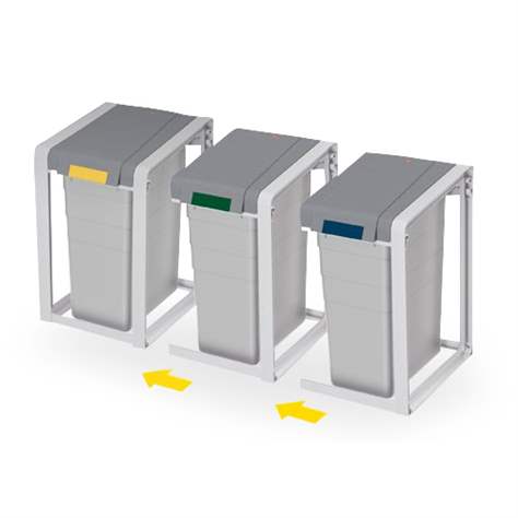 Kunststoffbehälter für Abfalltrennung, Volumen 35 l, Anbaumodul - Bild2