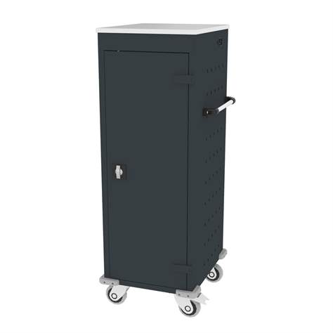 Schrank für Notebooks mit Ladung, 10 Fächer, BxTxH: 530x540x1250 mm, Gehäuse anthrazit RAL7016/ Türfarbe anthrazit RAL7016 - Malow - Bild2