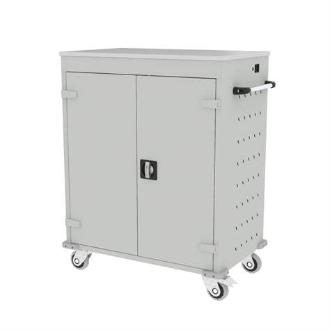 Schrank für Notebooks, mit Ladung, 16 Fächer, BxTxH: 920x540x1060 mm, Gehäuse Lichtgrau RAL7035/ Türfarbe Lichtgrau RAL7035 - Malow - Bild2