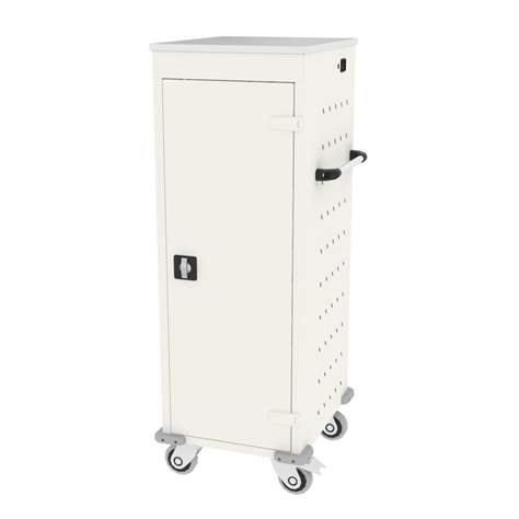 Schrank für Notebooks mit Ladung, 10 Fächer, BxTxH: 530x540x1250 mm, Gehäuse Weiß RAL9010/ Türfarbe Weiß RAL9010 - Malow - Bild7