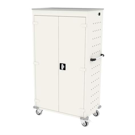 Schrank für Notebooks, mit Ladung, 26 Fächer, BxTxH: 920x540x1540 mm, Gehäuse Weiß RAL9010/ Türfarbe Weiß RAL9010 - Malow