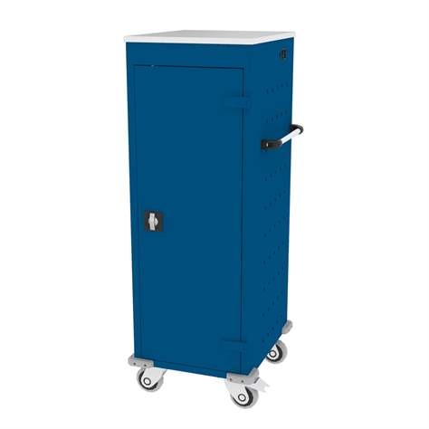 Schrank für Notebooks mit Ladung, 10 Fächer, BxTxH: 530x540x1250 mm, Gehäuse Blau RAL5010/ Türfarbe Blau RAL5010 - Malow - Bild7