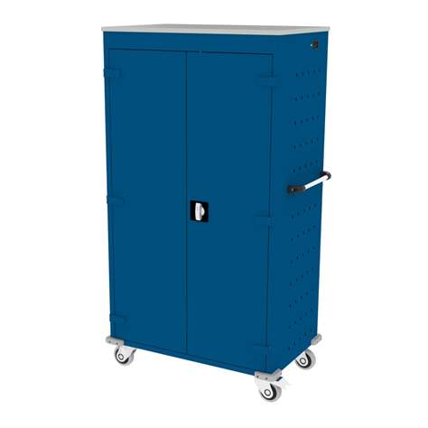 Schrank für Notebooks, mit Ladung, 26 Fächer, BxTxH: 920x540x1540 mm, Gehäuse Blau RAL5010/ Türfarbe Blau RAL5010 - Malow - Bild7
