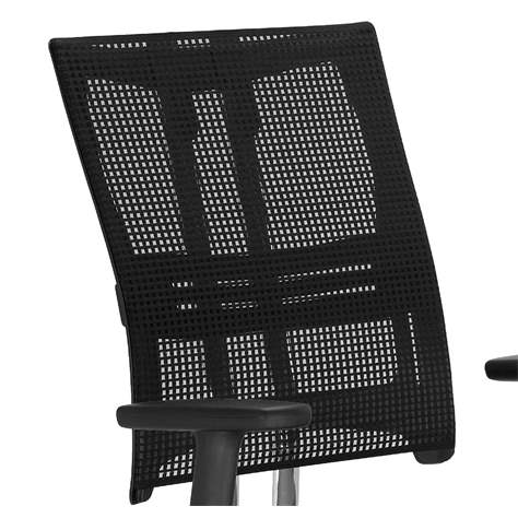 Moderner Bürostuhl @-MOTION mit Armlehnen, Sitz-Bezugsmaterial Basic - Farbe Rot, Stahlgestell verchromt - Nowy Styl Group - Bild2