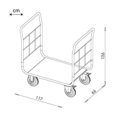 Gepäckwagen, Ladefläche 600 x 800 mm - Bild2
