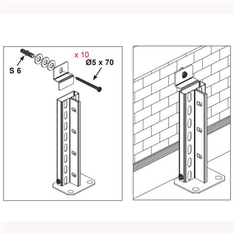 Wandbefestigungsset für Regale mit Stecksystem, VE 10 Stück - META Skladovací technika