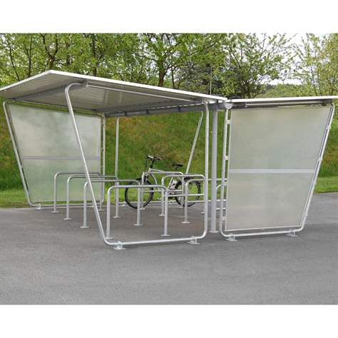 Perete lateral (umplutură pentru cadru) pentru acoperitoare biciclete - placă din policarbonat neted transparent natural, pe ambele părți - WSM - Walter Solbach Metallbau GmbH