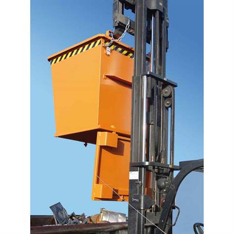 Kónický přepravník s výklopným dnem, objem 500 l, nosnost 1000 kg, d x š x v: 1040 x 1200 x 715 mm, barva zelená RAL6011 - Bauer GmbH - obrázek2