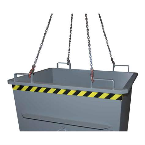 Kónický přepravník s výklopným dnem, objem 500 l, nosnost 1000 kg, d x š x v: 1040 x 1200 x 715 mm, barva zelená RAL6011 - Bauer GmbH - obrázek4