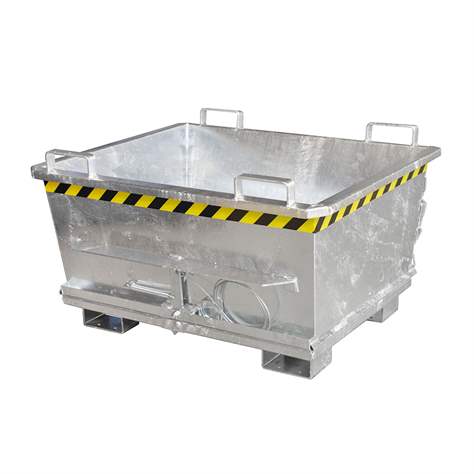 Kónický přepravník s výklopným dnem, objem 500 l, nosnost 1000 kg, d x š x v: 1040 x 1200 x 715 mm, žárově zinkovaná - Bauer GmbH