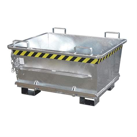 Kónický přepravník s výklopným dnem, objem 500 l, nosnost 1000 kg, d x š x v: 1040 x 1200 x 715 mm, barva zelená RAL6011 - Bauer GmbH - obrázek5