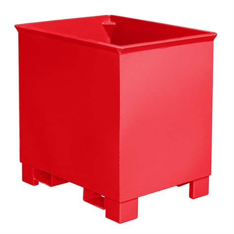 Drehbehälter, Volumen 300 l, Traglast 500 kg, LxBxH: 620x840x800 mm, Farbe Rot RAL3000 - Bauer GmbH