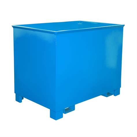 Drehbehälter, Volumen 800 l, Traglast 1000 kg, LxBxH: 840x1240x975 mm, Farbe Blau RAL5012 - Bauer GmbH