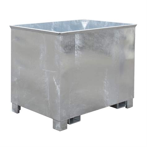 Drehbehälter, Volumen 800 l, Traglast 1000 kg, LxBxH: 840x1240x975 mm, feuerverzinkt - Bauer GmbH