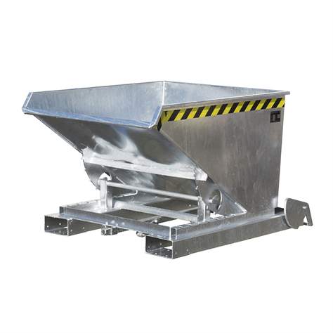 Automatický výklopný přepravník, objem 600 l, nosnost 1000 kg, d x š x v: 1485x1095x865 mm, žárově zinkované - Bauer GmbH
