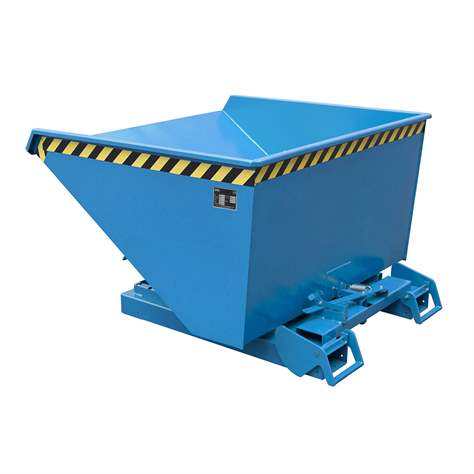 Automatische Kippbehälter, Volumen 900 l, Traglast 1000 kg, LxBxH: 1485x1570x865 mm, Farbe Blau RAL5012 - Bauer GmbH