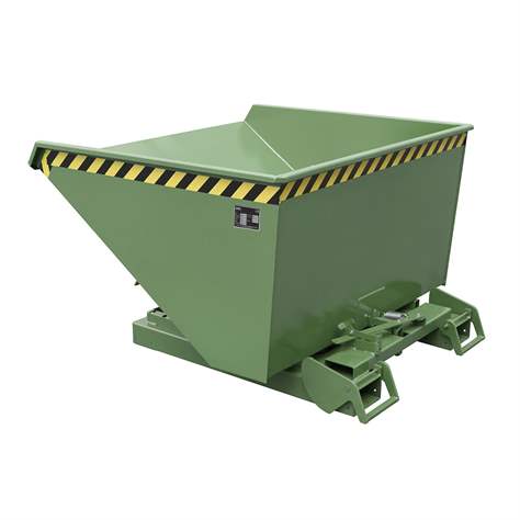 Automatische Kippbehälter, Volumen 900 l, Traglast 1000 kg, LxBxH: 1485x1570x865 mm, Farbe Grün RAL6011 - Bauer GmbH