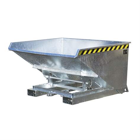 Automatische Kippbehälter, Volumen 900 l, Traglast 1000 kg, LxBxH: 1485x1570x865 mm, feuerverzinkt - Bauer GmbH